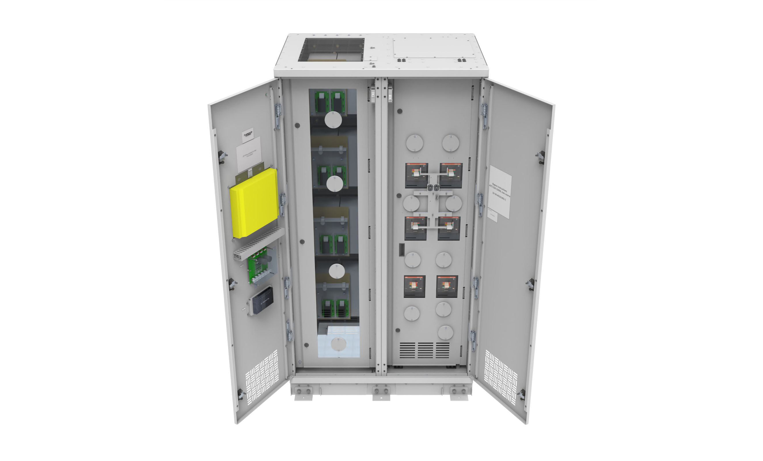 400 A 120/208  4-Pole LayerZero Power Systems Static Transfer Switch with the Outer Doors Open 